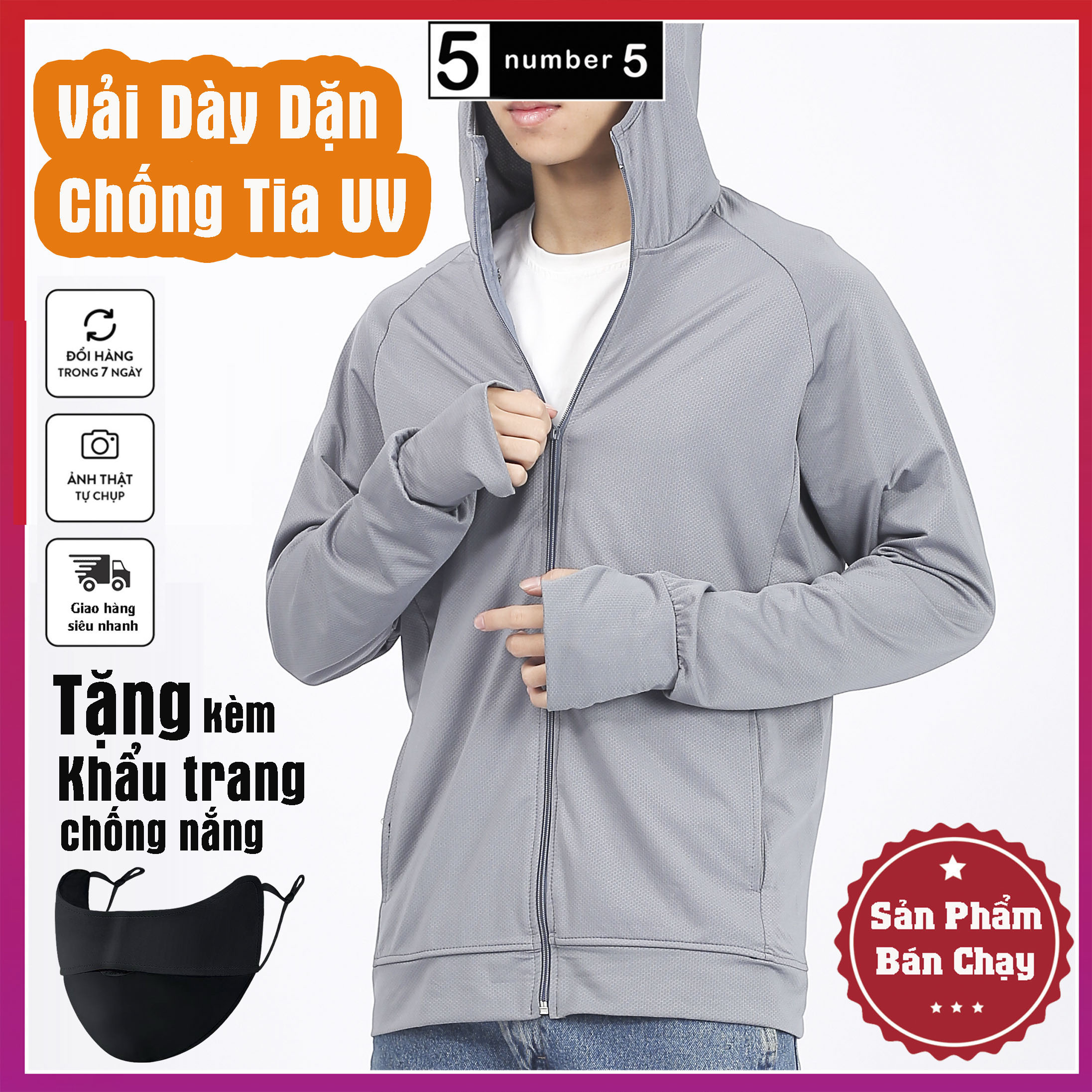 Áo chống nắng nam cao cấp chống tia uv vải dày dặn acn