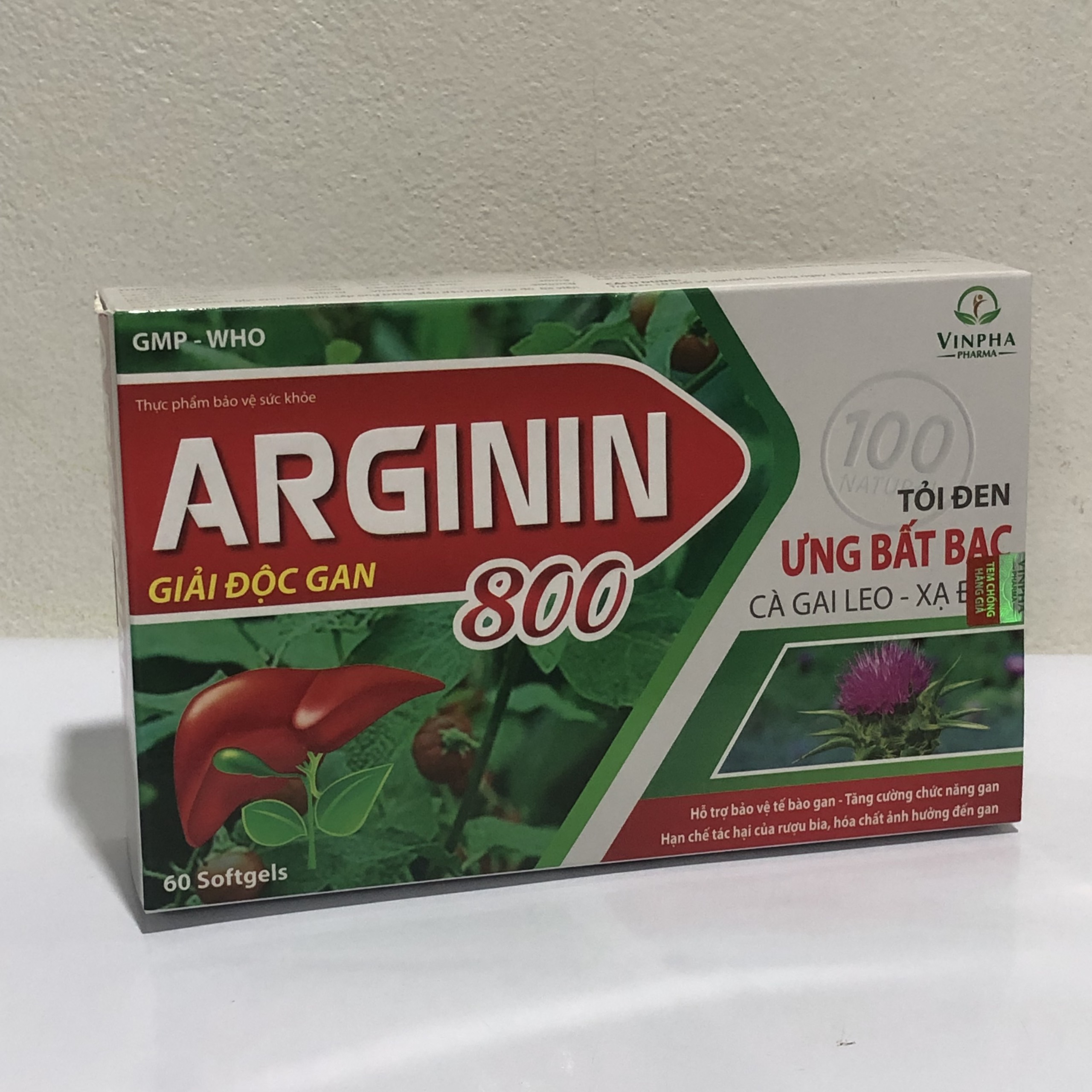 Viên uống giải độc gan cà gai leo xạ đen, ưng bất bạc, hộp 60v - Dược Phẩm Duy Công