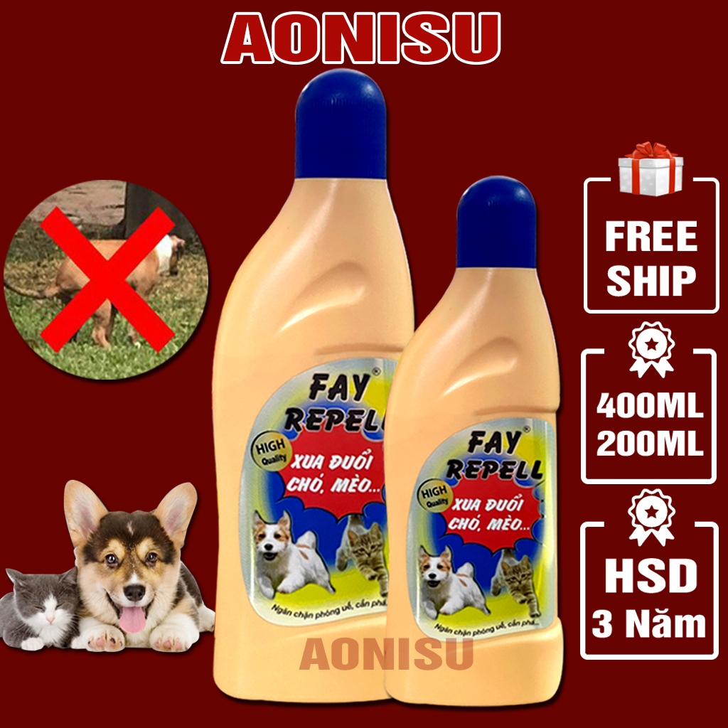 Xịt Đuổi Chó Mèo FAY REPELL TINH DẦU CHÍNH HÃNG - Xịt Ngăn Chó Mèo Phóng Uế, Cắn Phá 400ml/200ml Aonisu