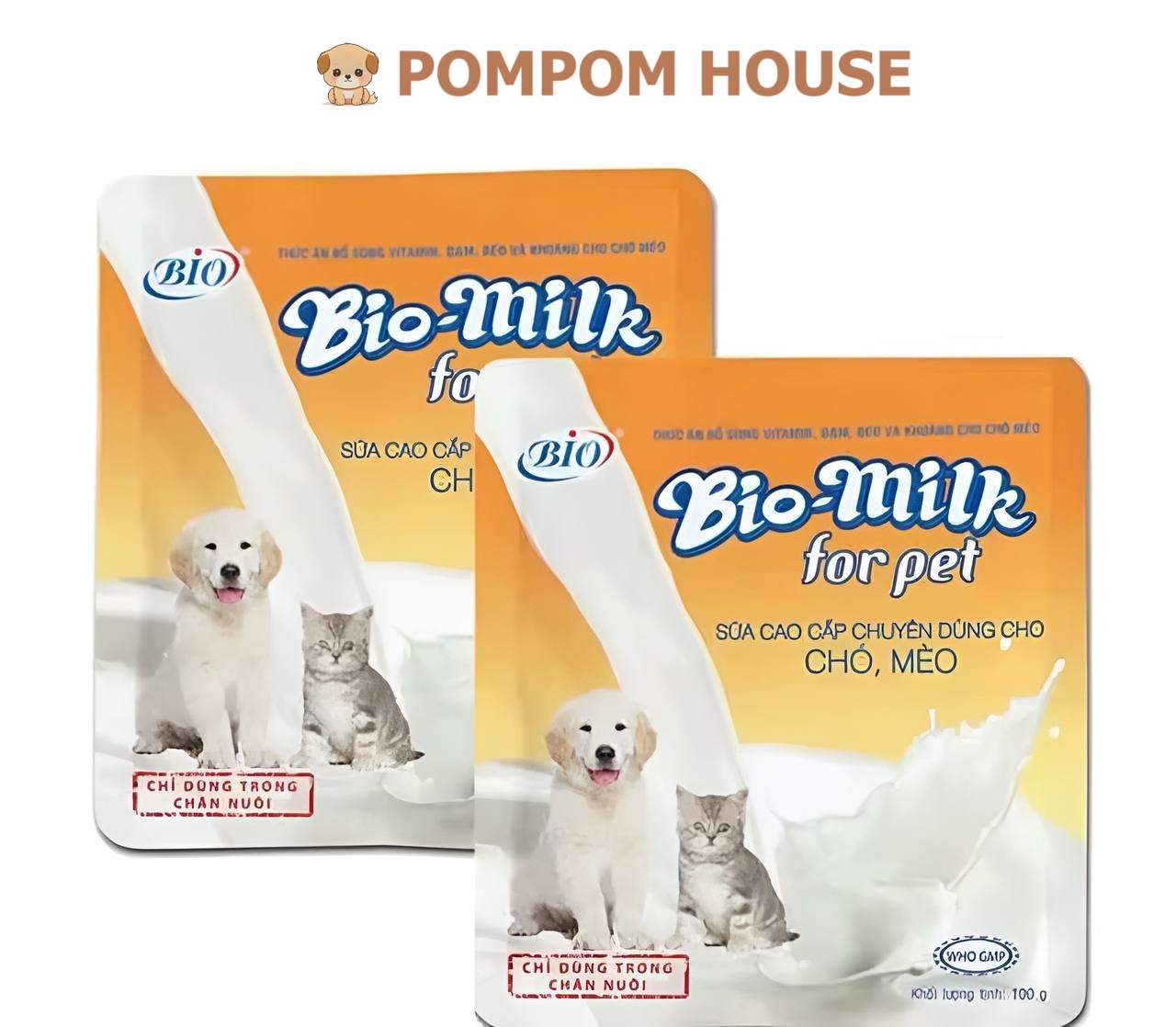 Sữa Cao Cấp Bio Milk Cho Chó Mèo Với Hàm Lượng Dinh Dưỡng Cao, Dễ Tiêu Hóa Và Hấp Thu Gói 100g
