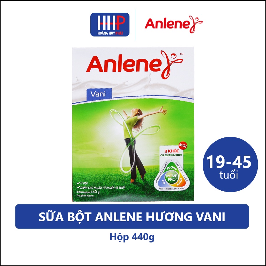 Date mới nhất - Sữa bột Anlene MovePro hương Vani Hộp 440g (19-45 tuổi)