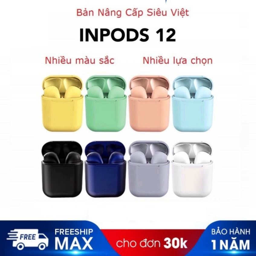 Tai Nghe Bluetooth Siêu Hay I12 TWS V5.0 Nút Cảm Ứng, Có Pop-Up, Tương Thích Với Các Dòng Smartphone, Tích Hợp Mic Nói Chuyện Điện Thoại, Đi Kèm Dock Sạc Dự Phòng, Âm Bass Sống Động
