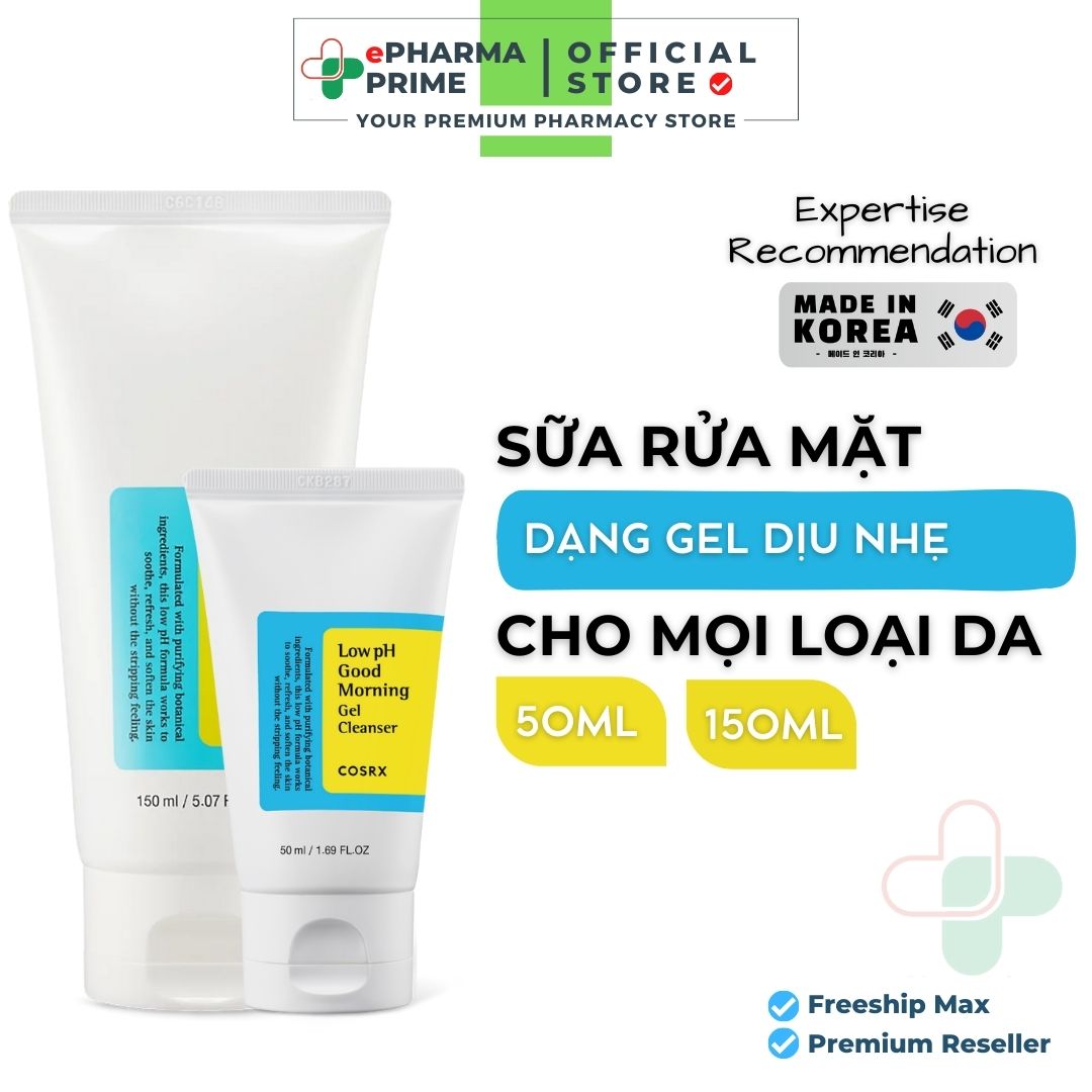 Sữa rửa mặt cosrx low ph good morning gel cleanser 150ml dạng gel dịu nhẹ