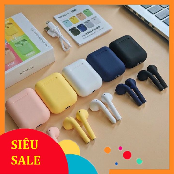 Tai Nghe Bluetooth Inpods i12  - Cảm Biến Vân Tay Giá Rẻ