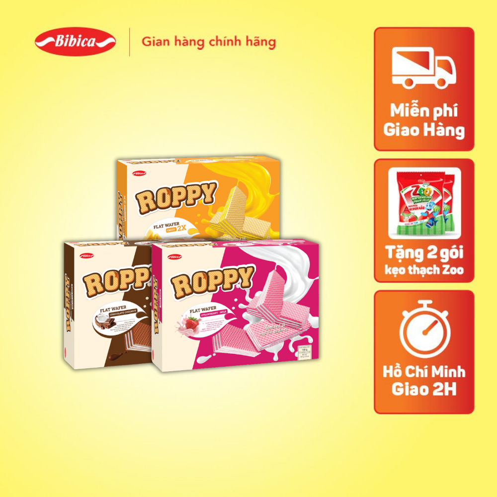 Combo 3 bánh kem xốp roppy mix vị bibica 168g -