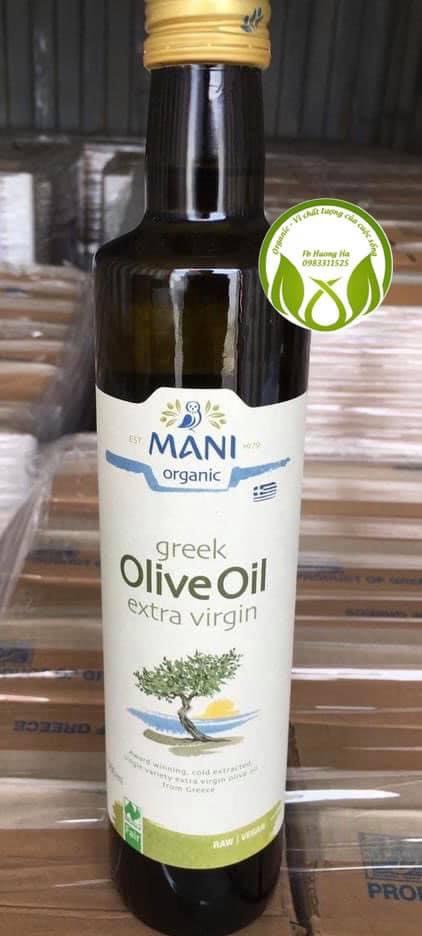 Dầu Extra Virgin Olive Ép lạnh, hữu cơ Organic Extra Virgin Olive Oil 250mL