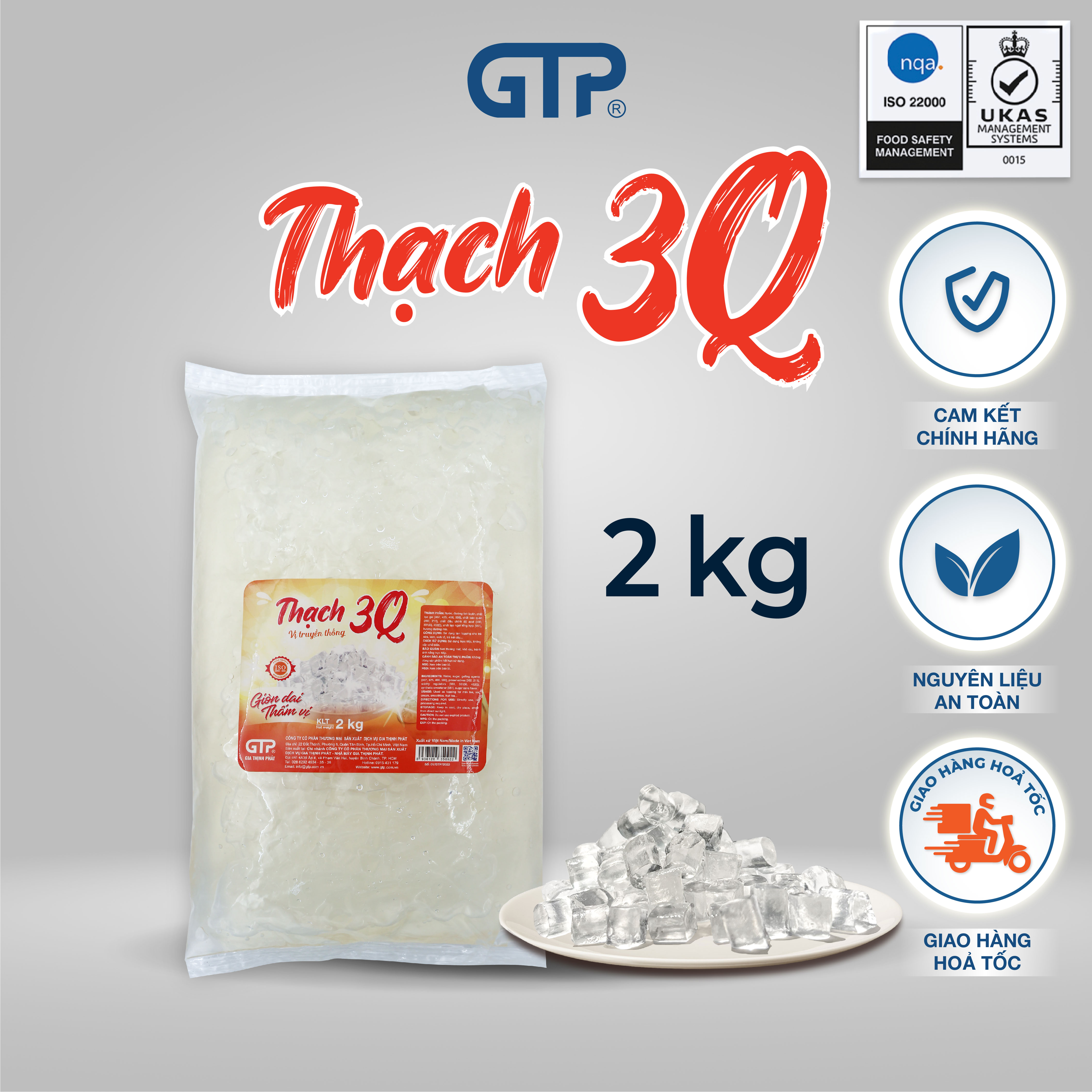 Hạt 3Q GTP (Túi 2kg) - Trân châu 3Q, trân châu trắng giòn