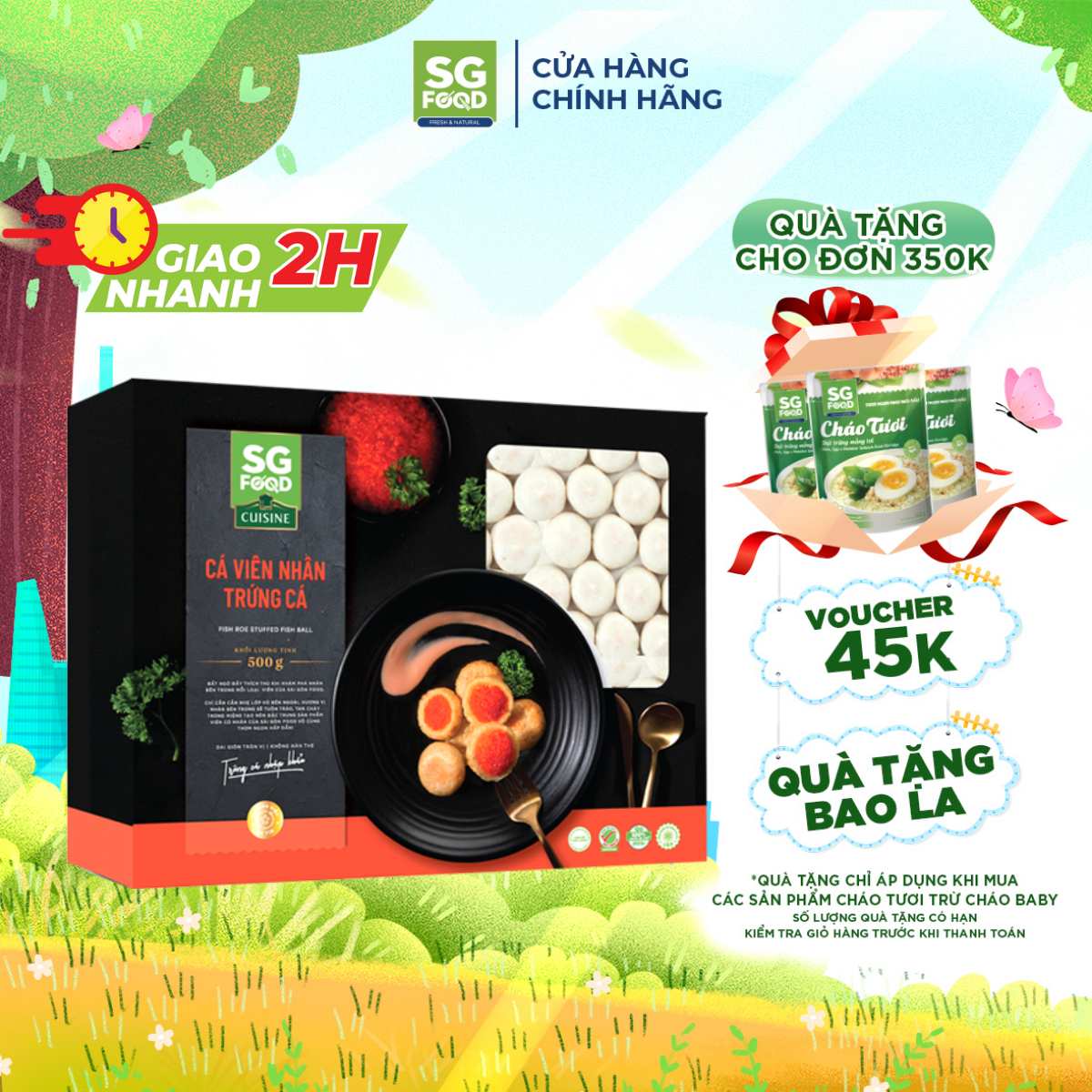 Cá viên nhân trứng cá sg food 500g