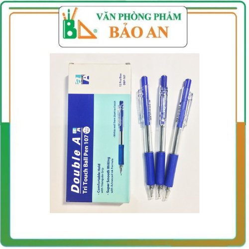 Bút bi double a tritouch 0.7mm - văn phòng phẩm bảo an - có màu xanh - màu đen - màu đỏ