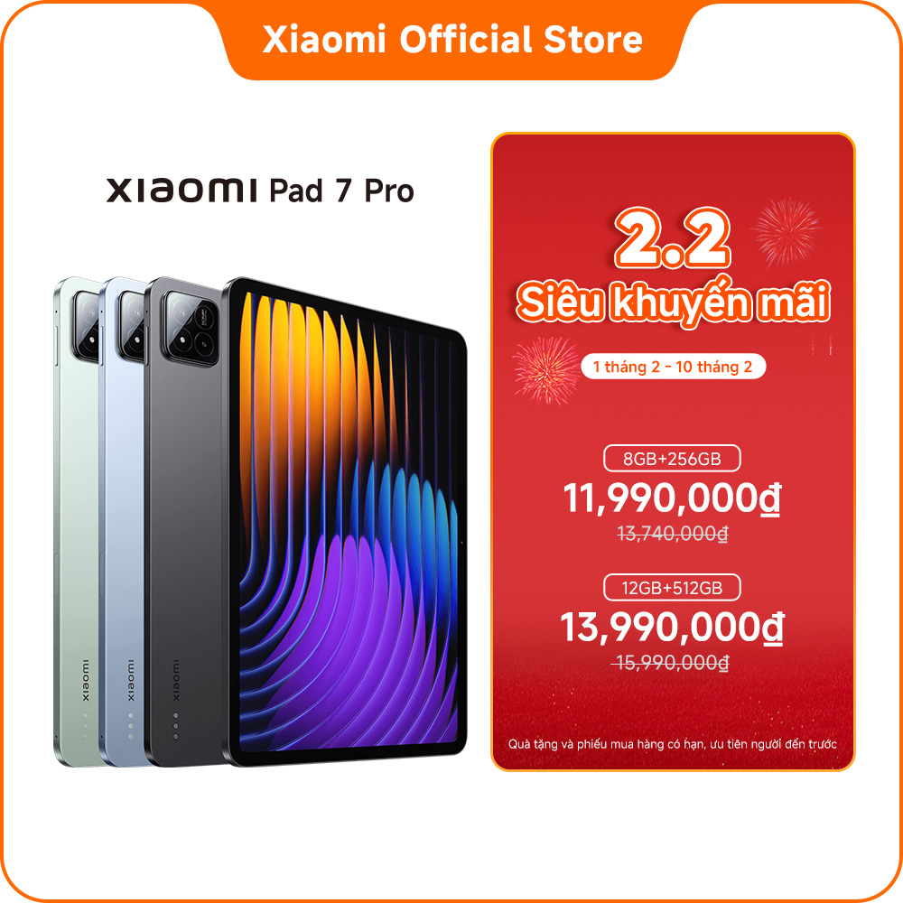 Xiaomi pad 7 Pro tablet (8 + 256GB | 12 + 512GB) | 3.2k 144Hz ultra-clear display | hyperai | Snapdragon processor®8S Gen 3 mobile platform Giá 11,990,000 Đồng*Miễn phí vận chuyển