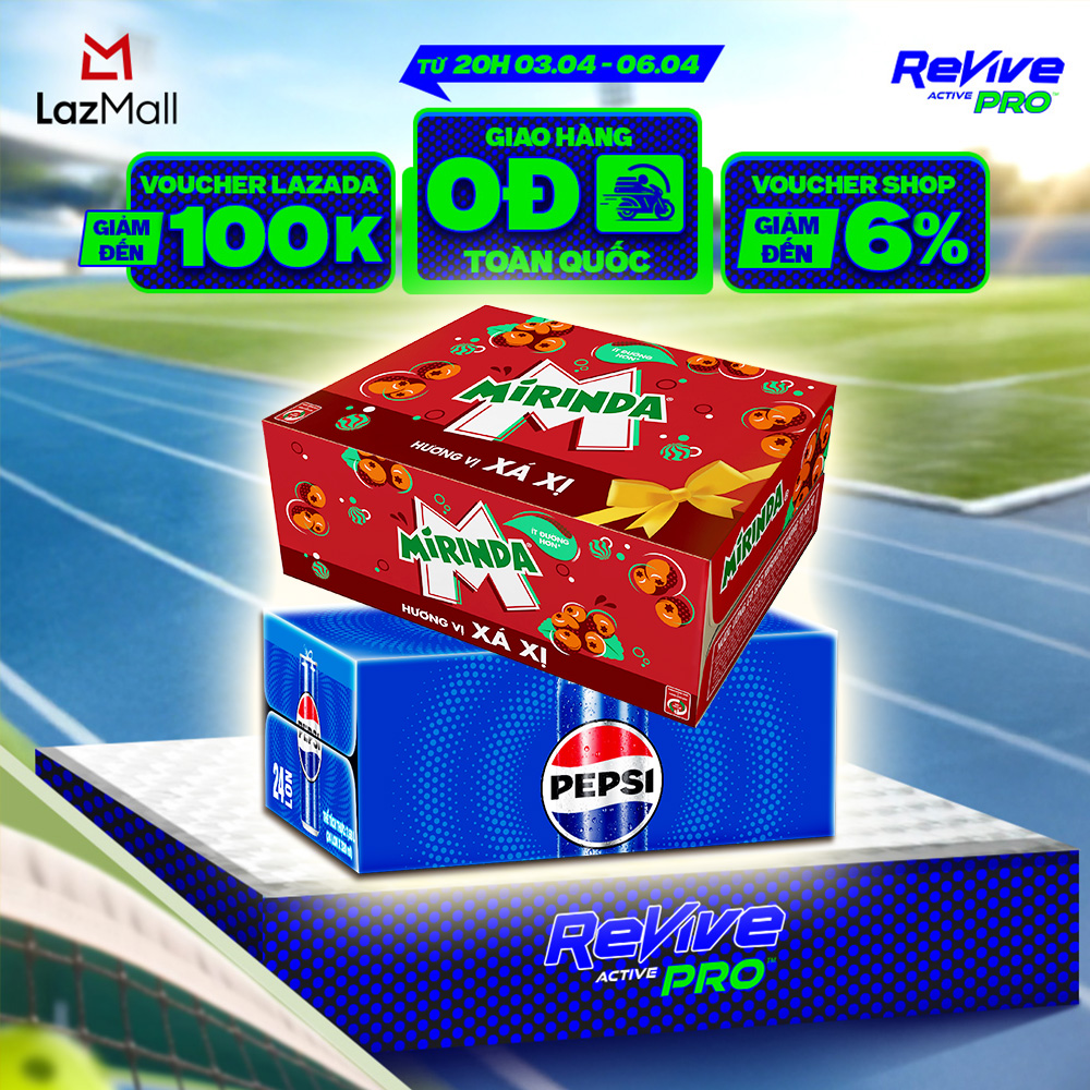 [SALE 4.4] Combo 2 Thùng 24 Lon Nước Ngọt Giải Khát Có Gaz Pepsi và Mirinda Xá Xị (320ml/lon)