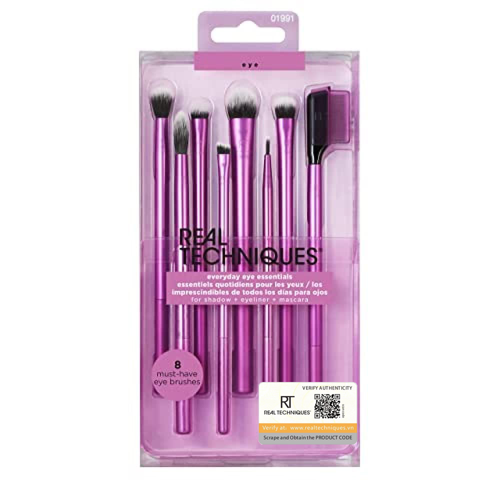 Bộ cọ 8 cây trang điểm mắt chuyên nghiệp - real techniques everyday eye essentials