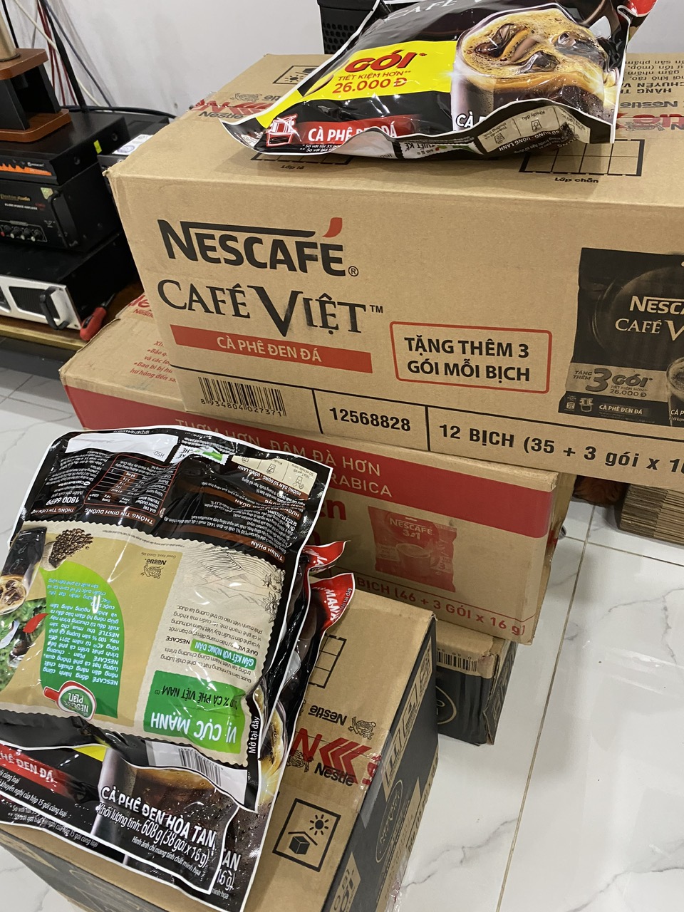 NESCAFE CAFE VIỆT ĐEN ĐÁ . 2 BỊCH 76 Gói x 16 gram VỊ CỰC MẠNH 100% CAFE
