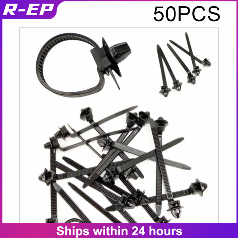 【R-EP】50 Cái Nylons Dây Rút Cáp Cố Định Chốt Kẹp Dây Đeo Cho Tất Cả Các Xe