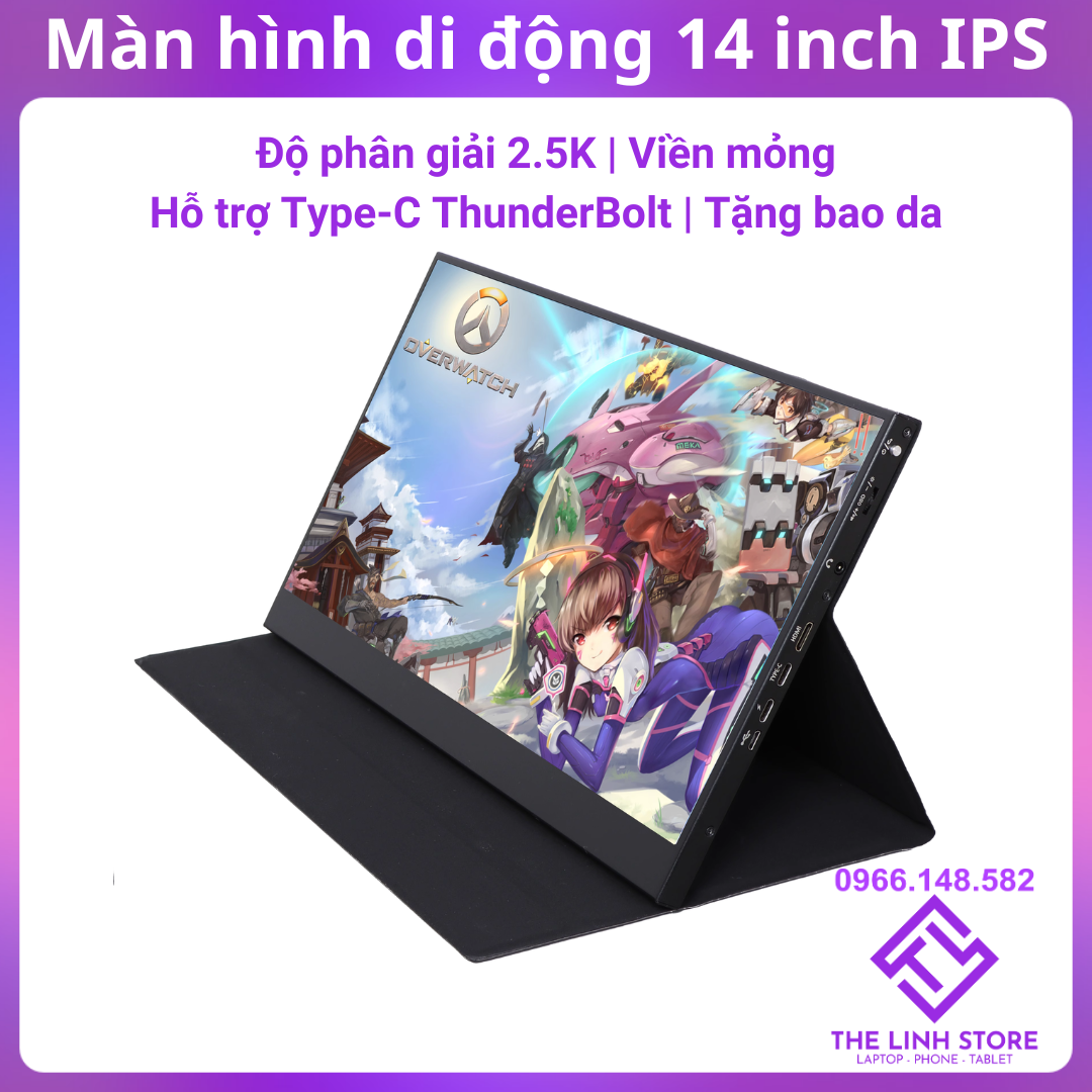 Portable Monitor14 inch IPS 2.5K typeC Thunderbolt - free gift with leather cover