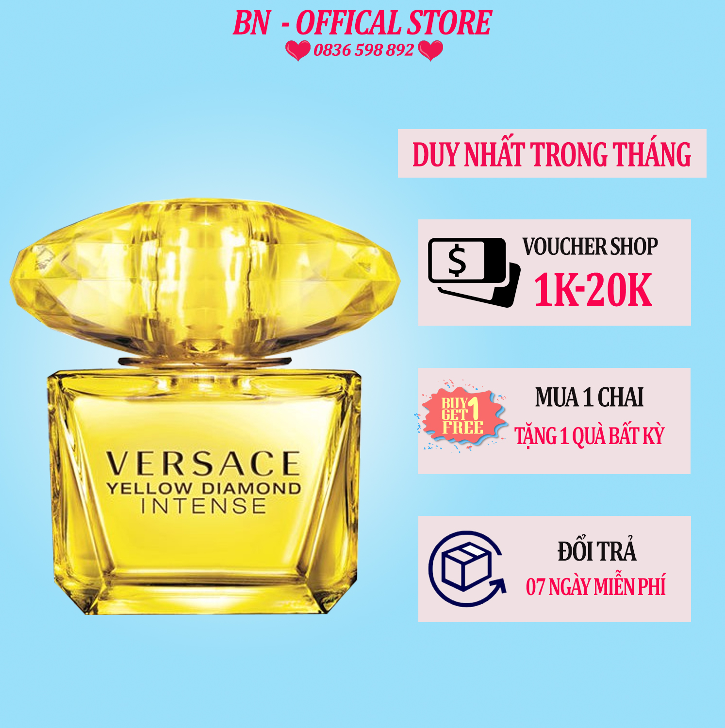 Nước Hoa Nữ Versace Yellow Diamond EDT 90ml - versace vàng Hương Thơm Ngọt Ngào