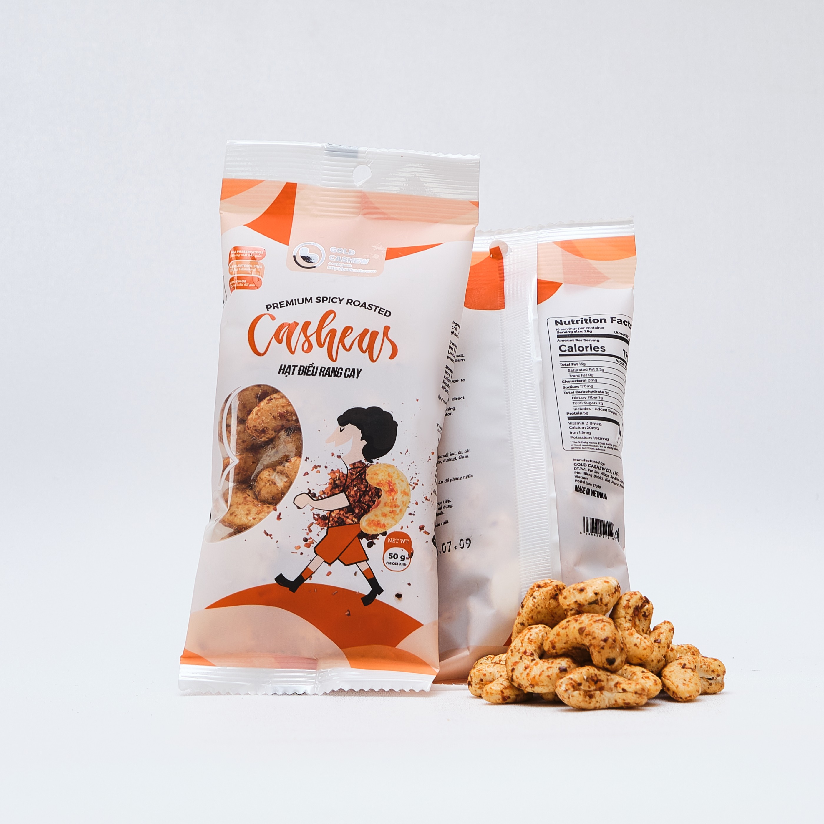 Hạt điều rang cay cao cấp 50gr