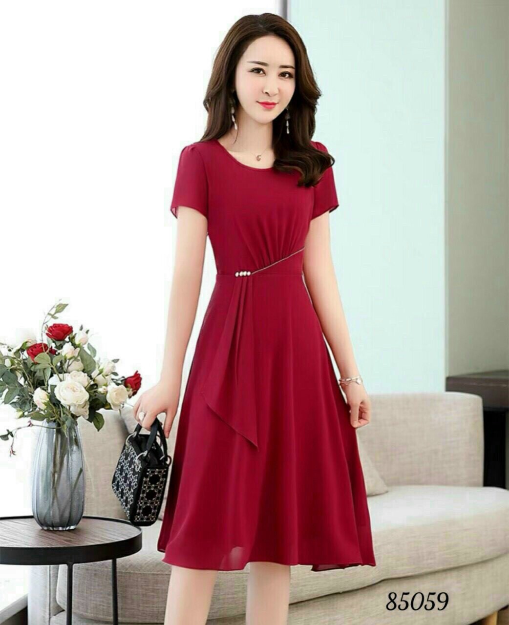 Đầm dự tiệc dáng xòe siêu xinh thiết kế sang trọng thanh lịch