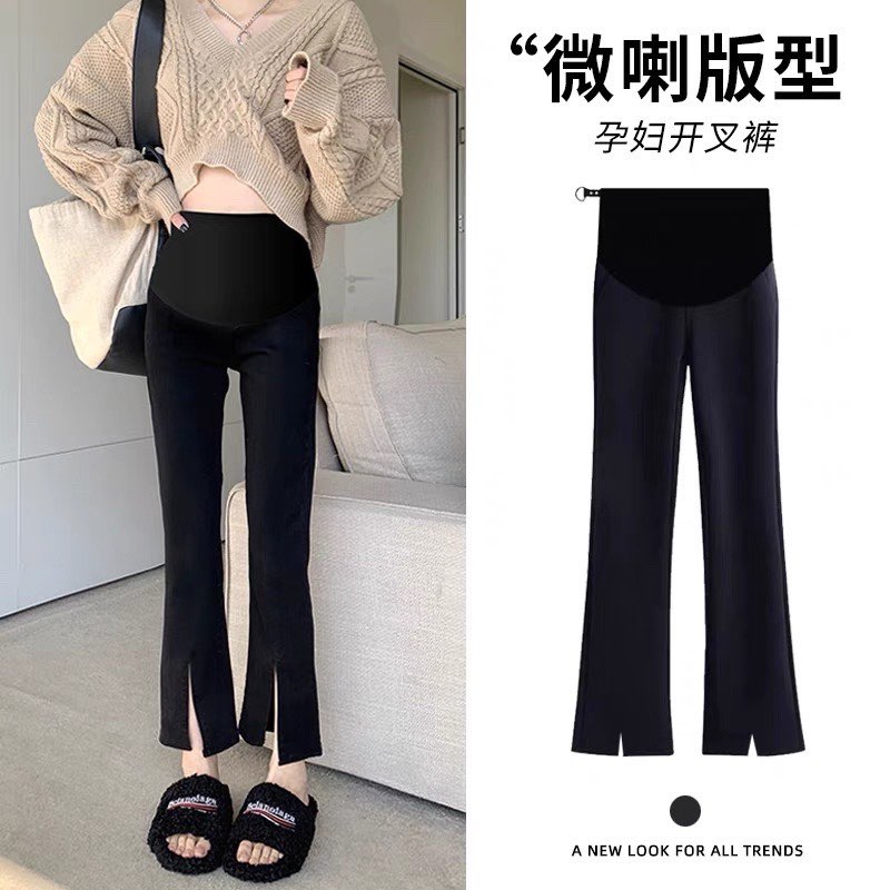 Quần bầu công sở ống loe xẻ gấu chất Umi co dãn 4 chiều