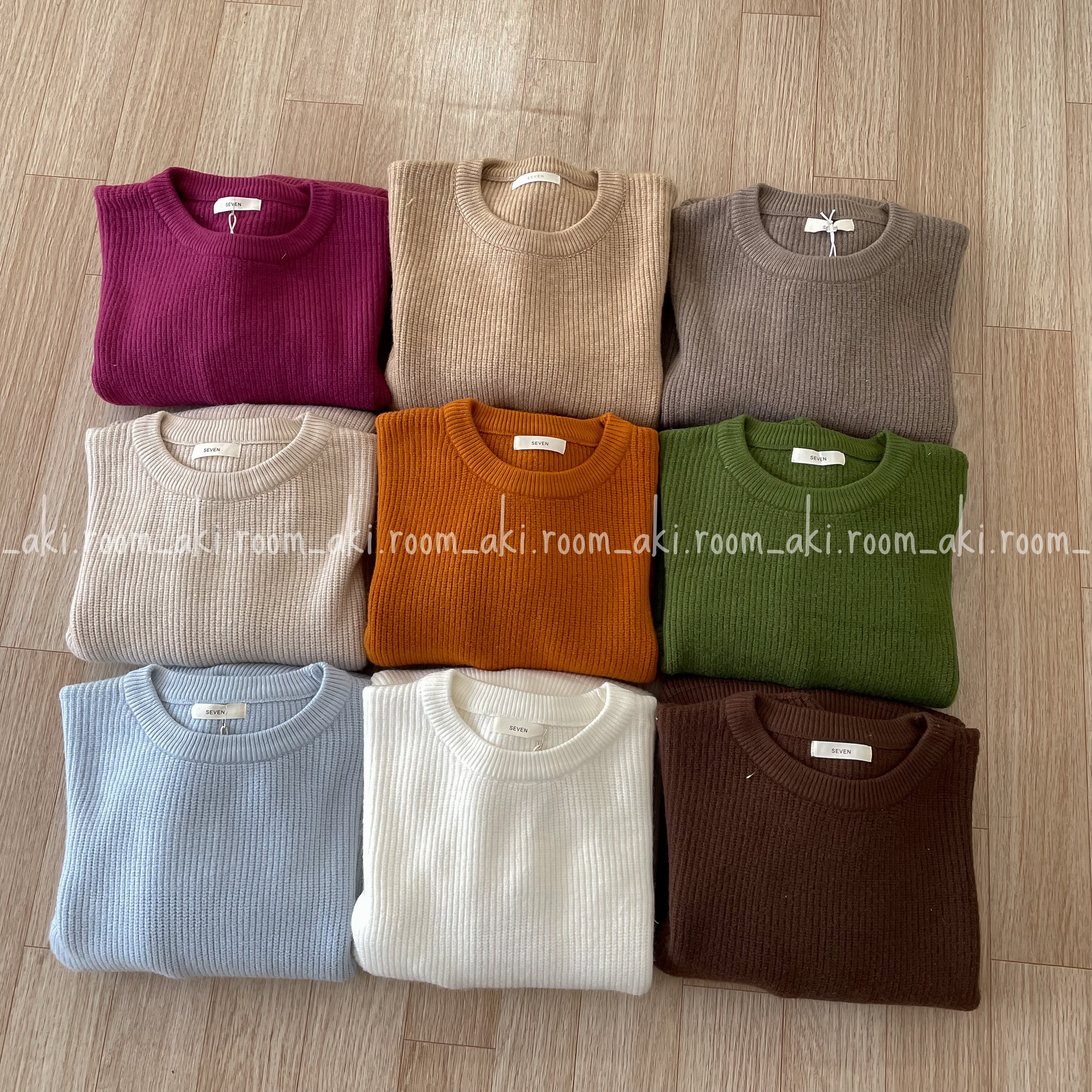 Áo len tết dọc cổ tròn form rộng bo gấu chất đẹp dày đanh Seven 908 - Aki room