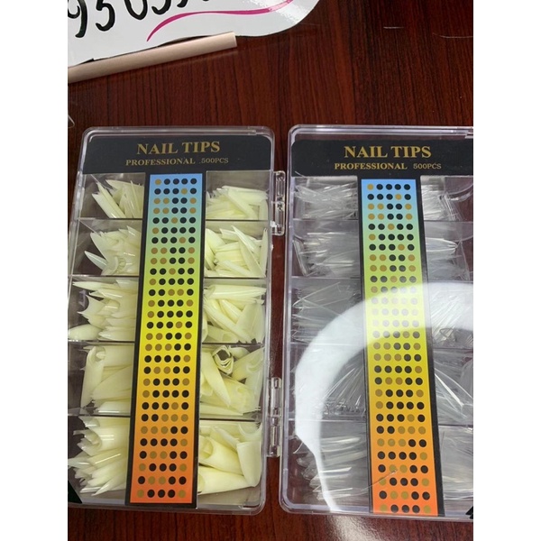 Móng nối phom THANG, NHỌN. Nail tips hộp 500 móng