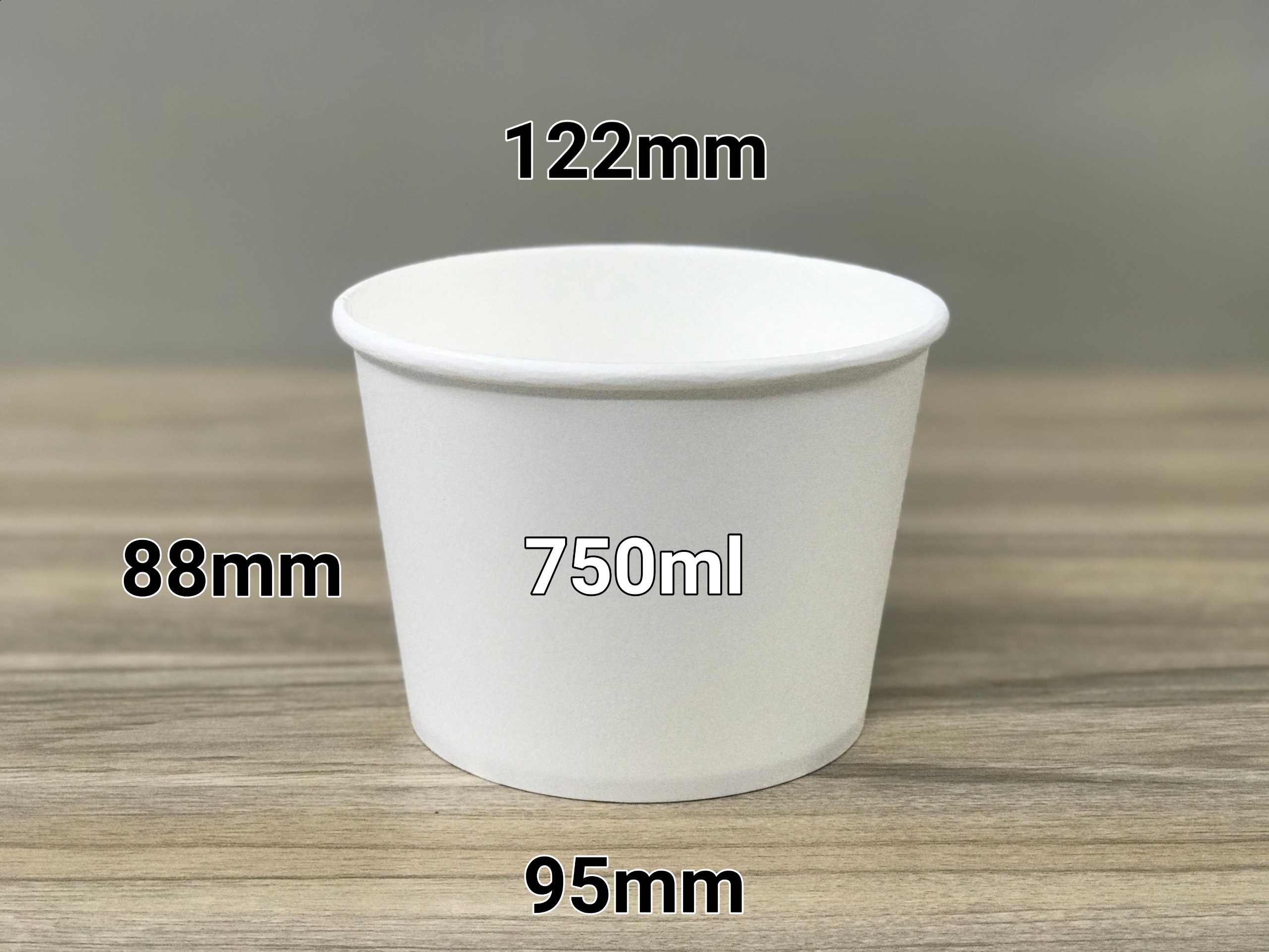 Tô giấy 750ml dáng cao, Set 100 - 300 cái kèm nắp