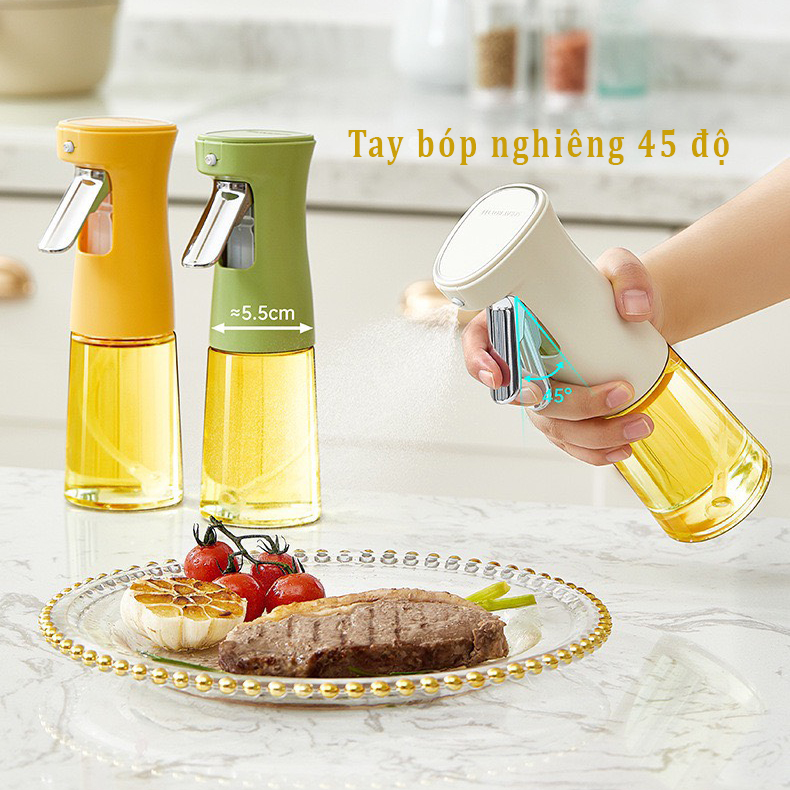 Bình xịt dầu ăn phun sương bình thủy tinh dày dặn loại đẹp phun sương cực mịn