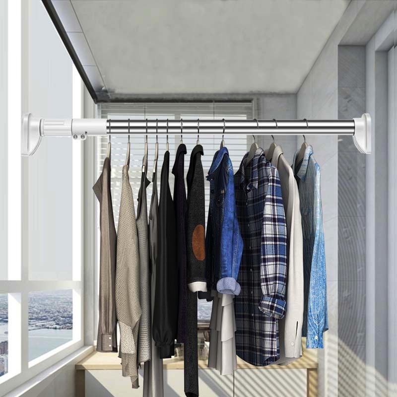 Thanh Treo Áo Quần Bằng Inox Không Cần Khoan Vít Cực Kì Tiện Dụng