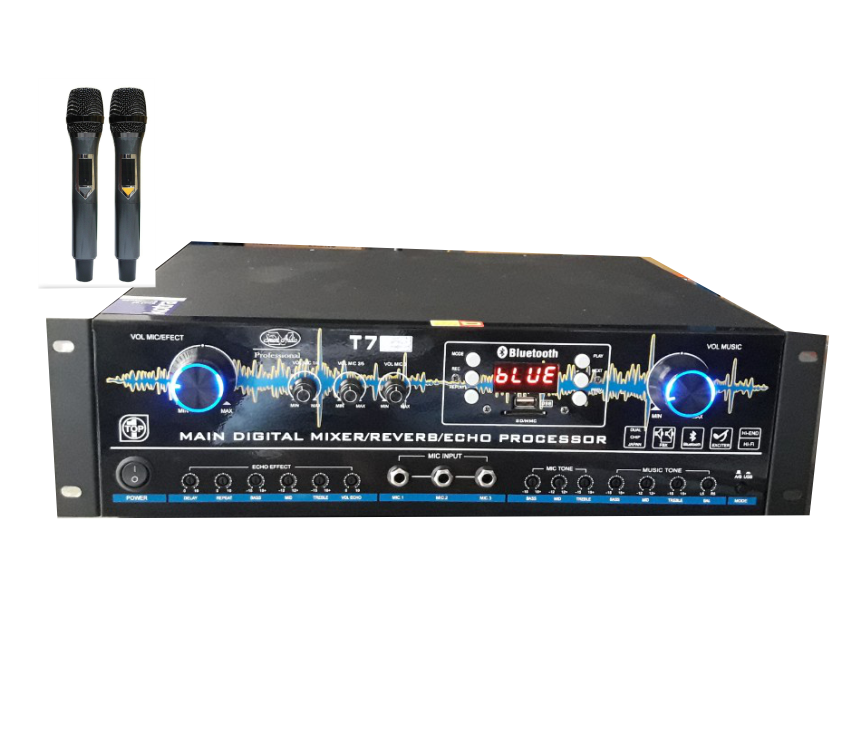 Main liền vang bluetooth 16 sò smart audio t7 - tích hợp 2 mic nhôm cao cấp