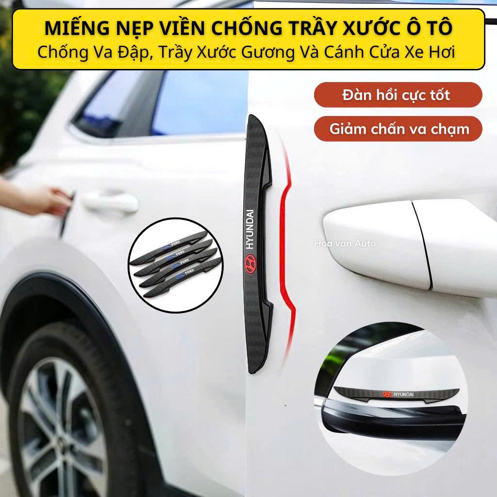 Set of 4 Anti-Impact and Scratch-Resistant Door Braces for Car Doors, Anti-Impact Stickers for Car Mirrors and Doors Giá 27,000 Đồng*Miễn phí vận chuyển