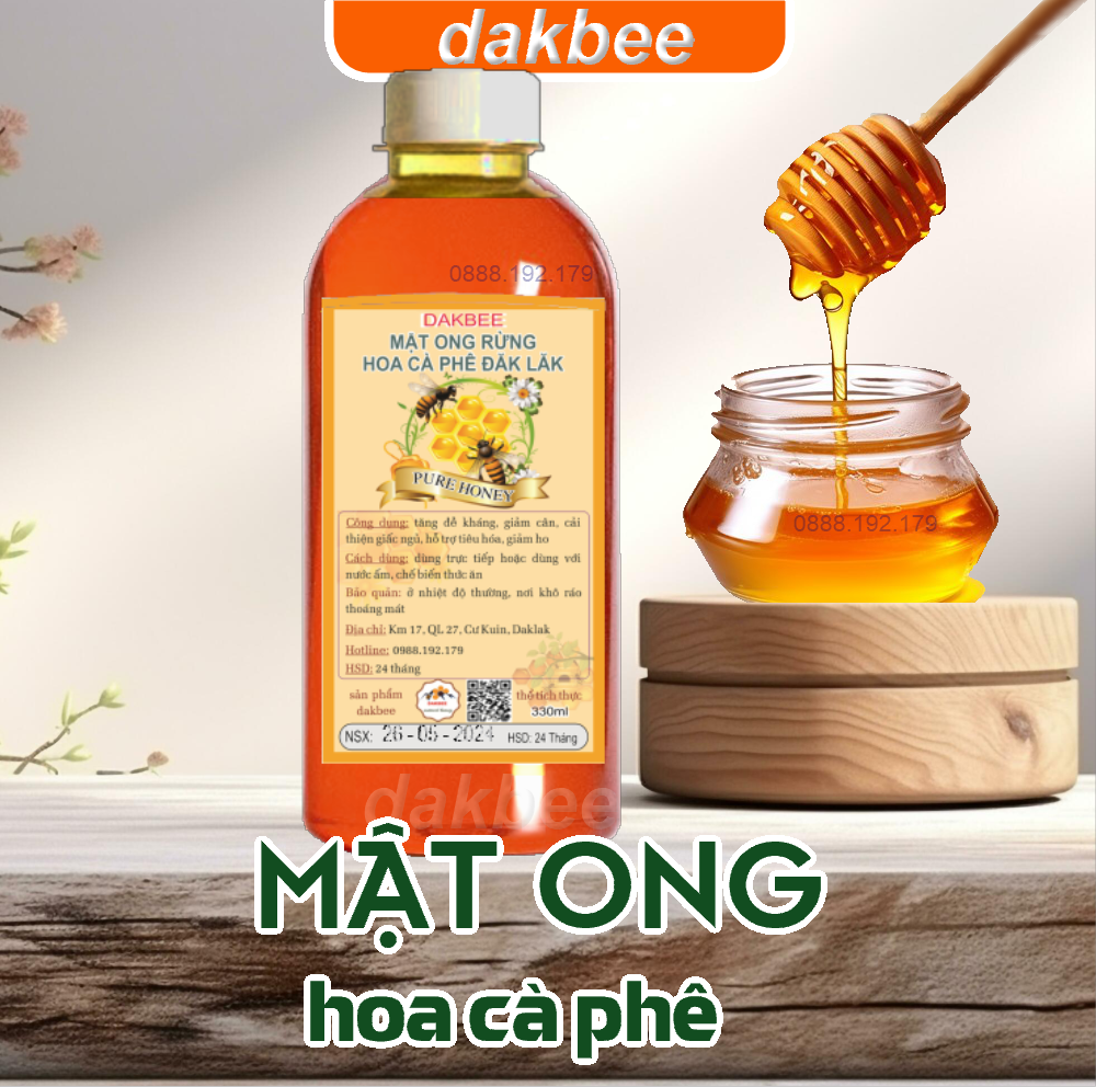 330ml mật ong rừng hoa cà phê nguyên chất, giá sốc  [dakbee]
