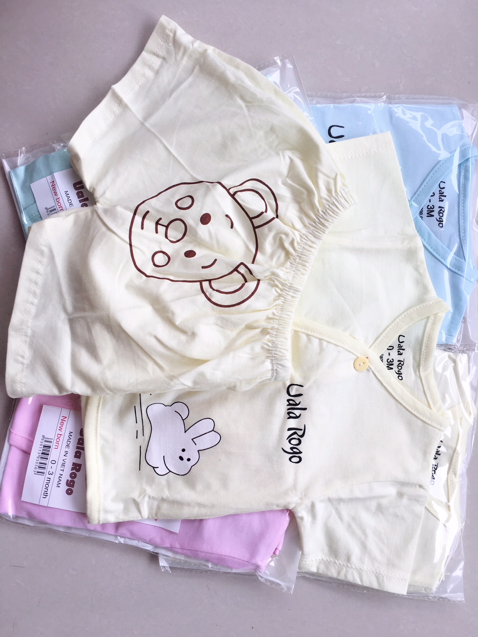 Bộ ngắn tay sơ sinh cho bé - Size 3 chỉ còn hồng - 3
