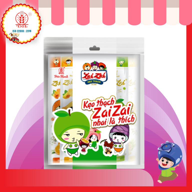 Kẹo thạch zai zai Đức Hạnh phiên bản mới gói 700g - zai zai dài