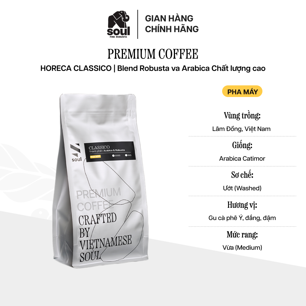 Cà phê chất lượng cao | hạt horeca classico - pha máy
