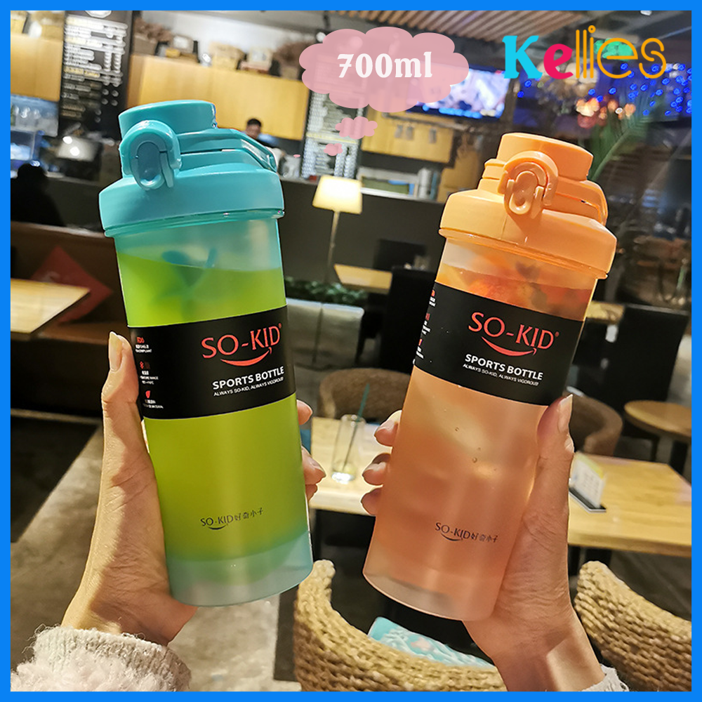 Bình nước shaker SoKids dung tích 700ml nhựa PP cao cấp siêu bền - Bình nước tập gym thể thao có con lắc đánh tan, binh nuoc, bình đựng nước