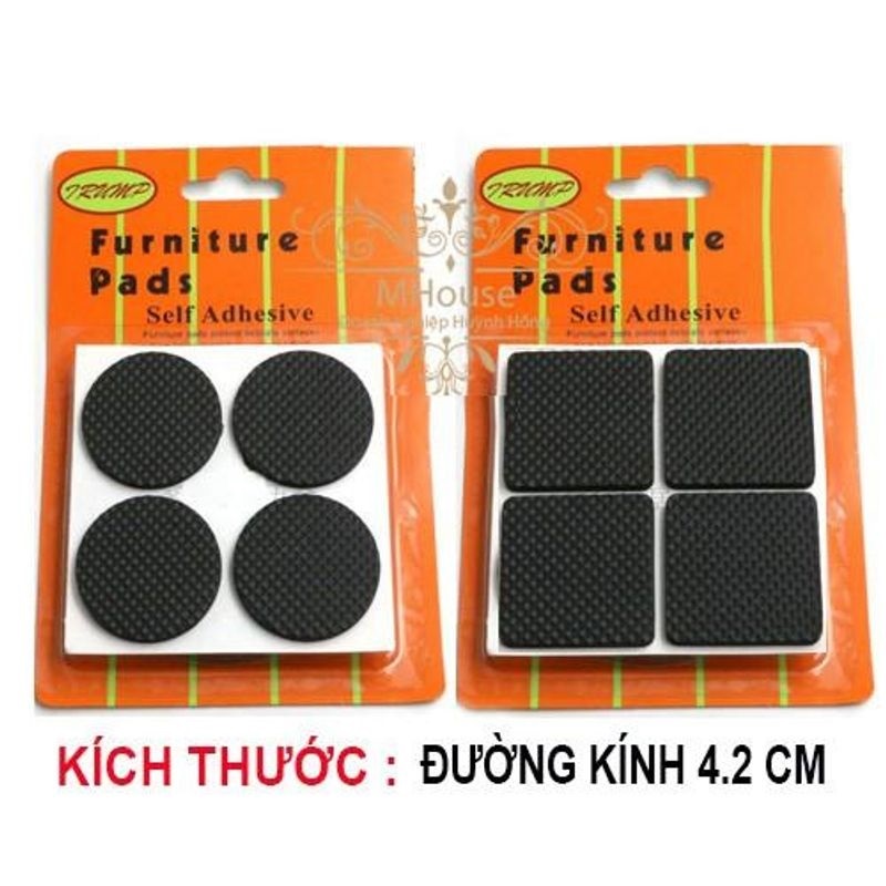 BỘ 4 MIẾNG LÓT CAO CẤP KÊ CHÂN BÀN GHẾ GIƯỜNG TỦ