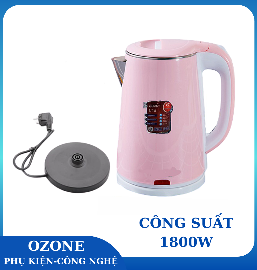 Ấm Siêu Tốc 2 Lớp Cách Nhiệt ZipLai- Bình Đun Nước Thái Lan 2.5L,Ấm Đun Nước Thái Lan Cao Cấp