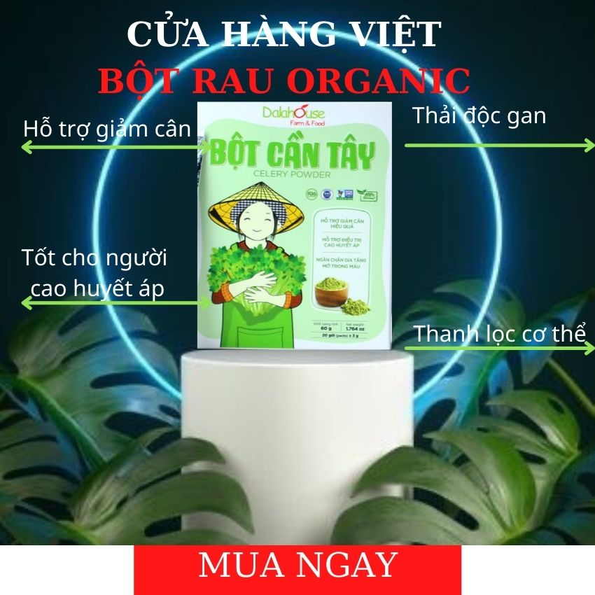 Bột rau cần tây Dalahouse-giảm cân-đẹp da-thải độc cơ thể - 20 gói nhỏ tiện lợi