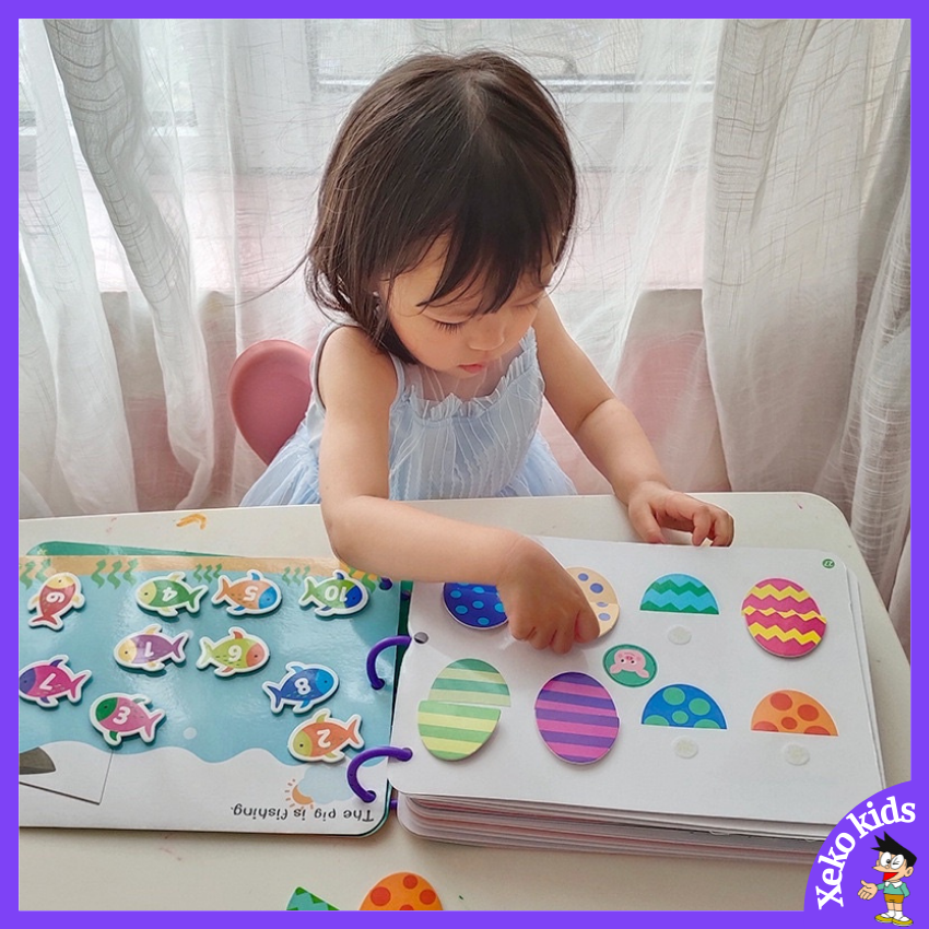 Đồ chơi thông minh cho trẻ em.Học liệu, sách bóc dán montessori, ghép hình 17 chủ đề giáo dục sớm cho bé trai, bé gái 2 3 4 5 tuổi