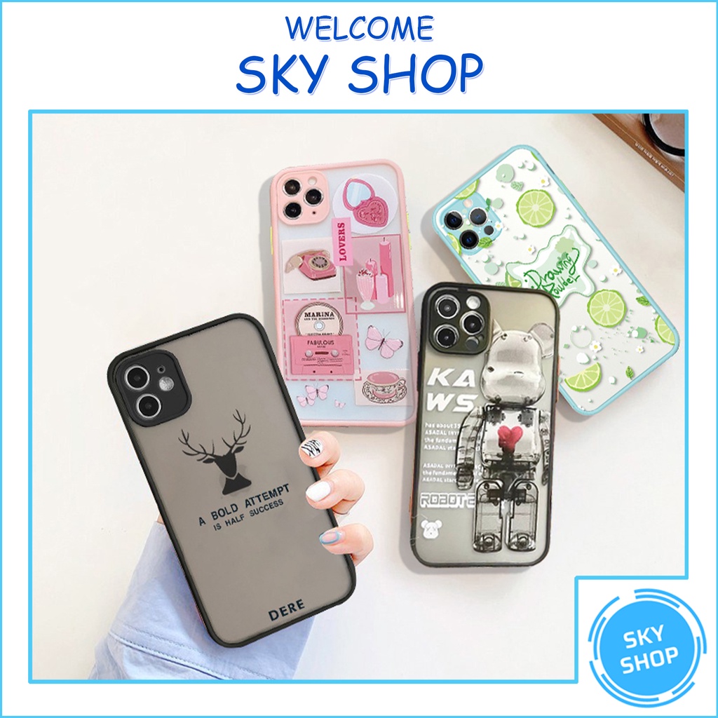 Ốp lưng iphone nhám viền nổi cong Sweet Lover 6/6plus/6s/6splus/7/7plus/8/8plus/x/xr/xs/11/12/pro/max/plus/promax