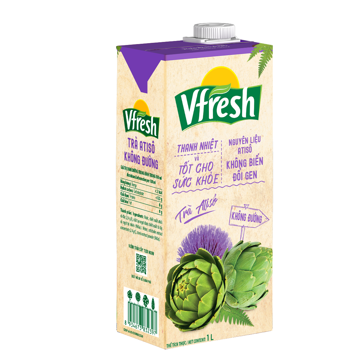 Combo Trà Atisô Không Đường Vinamilk Vfresh - 12 Hộp