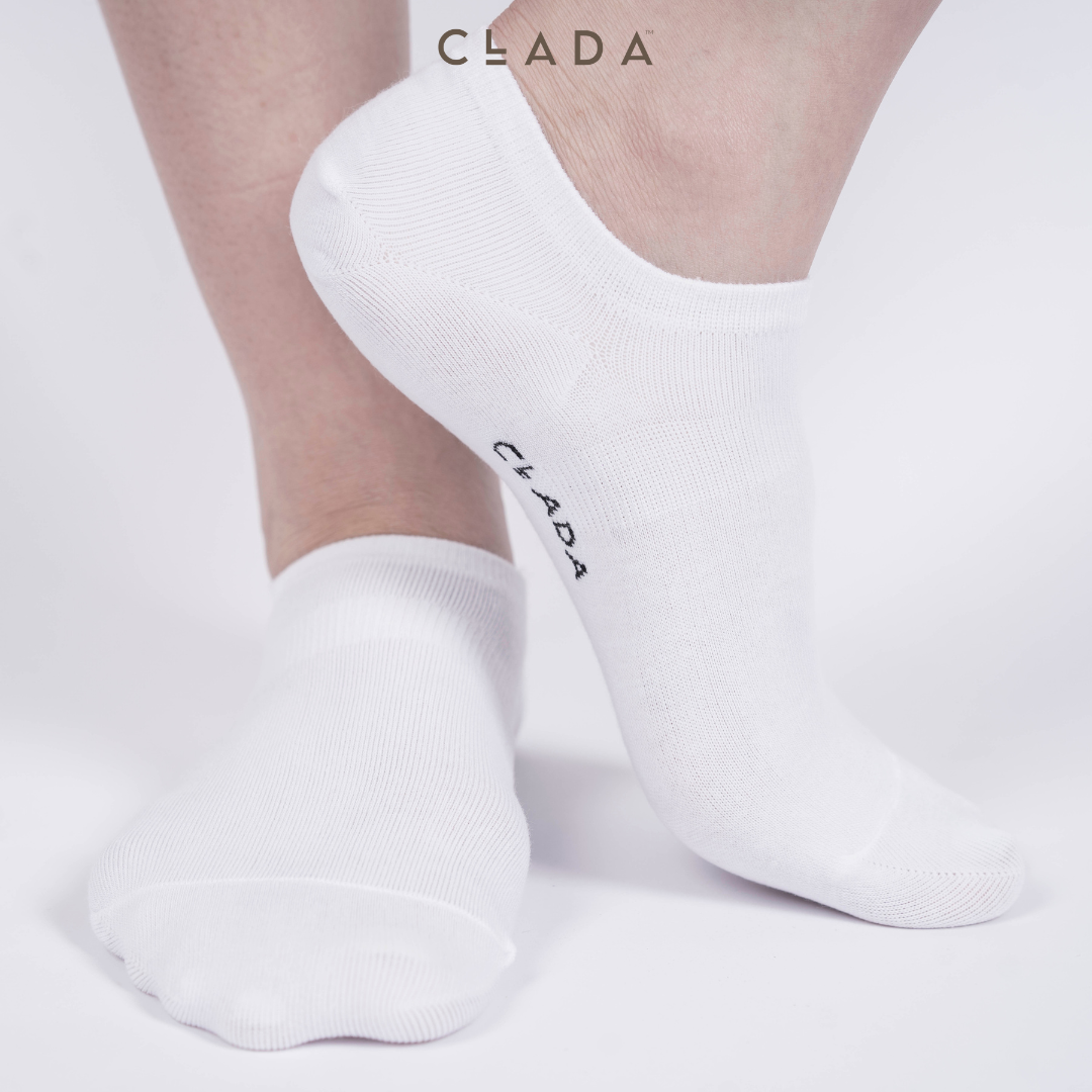 Tất lười cotton clada essential - trắng