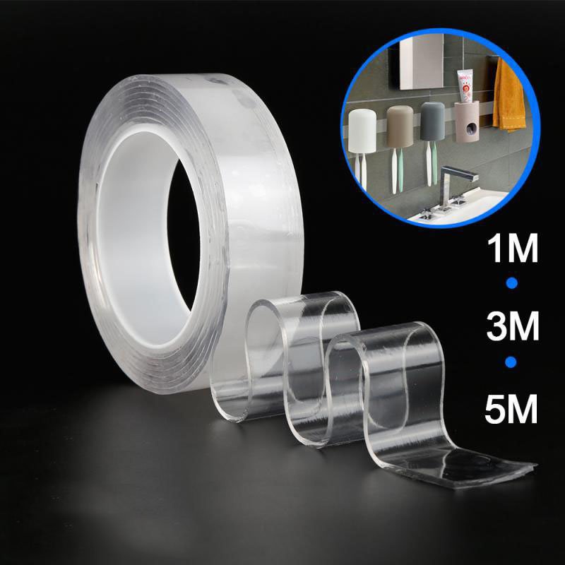 Băng keo dán dính 2 mặt đa năng trong suốt tiện dụng dài 3m Dày 1mm, 2mm siêu dai siêu dính
