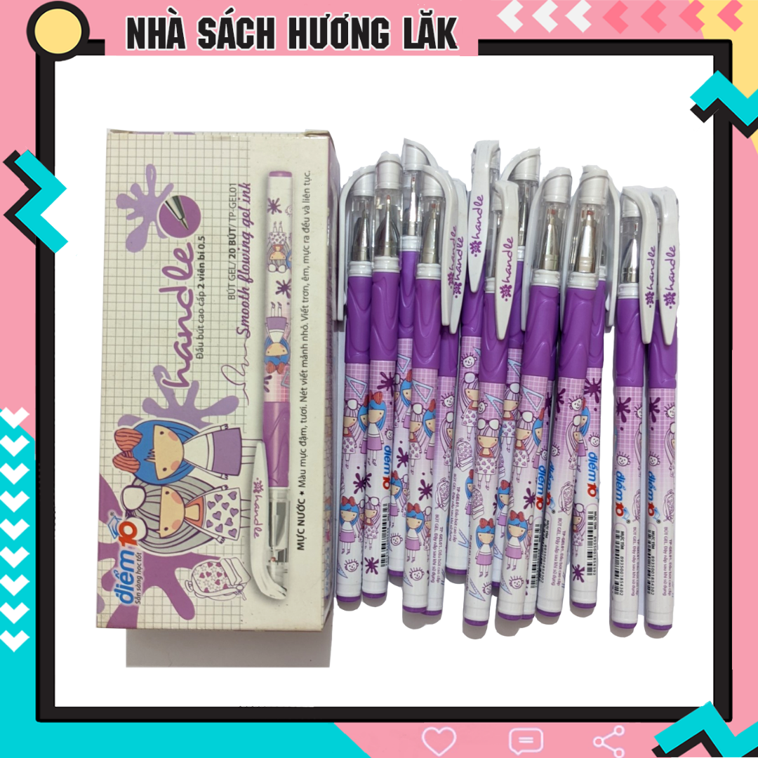 Bút Gel Điểm 10 Handle TP-GEL01, mực tím  (combo 2 cây)