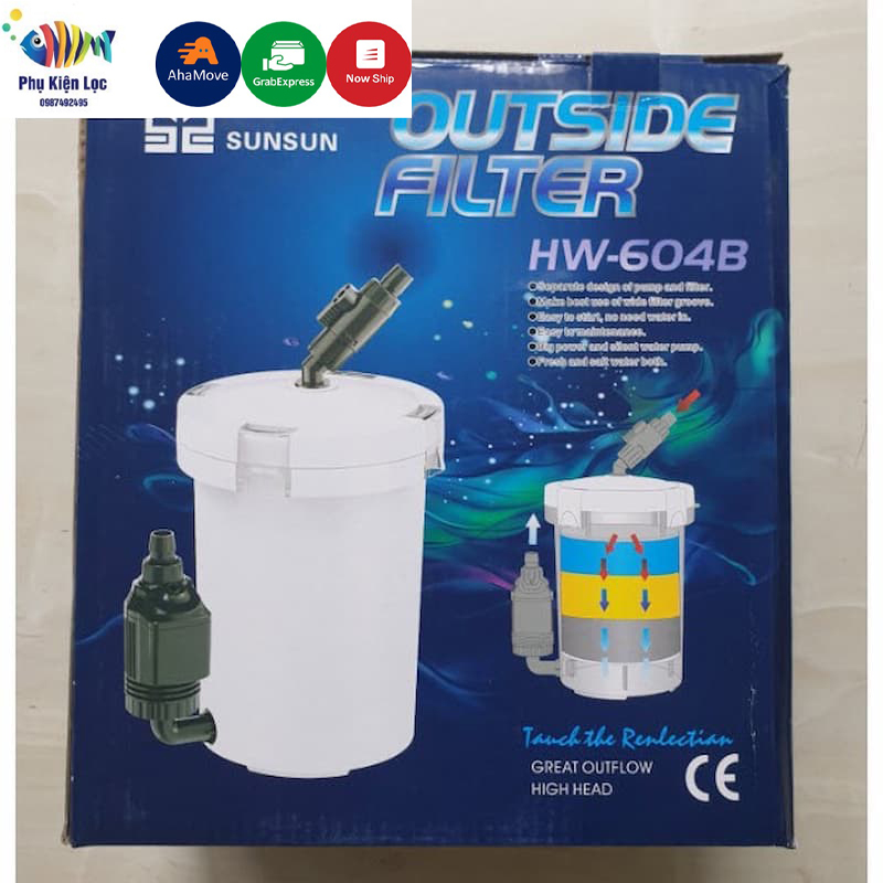 Lọc thùng hw604b- lọc phụ 604 cho bể cá hồ thủy sinh