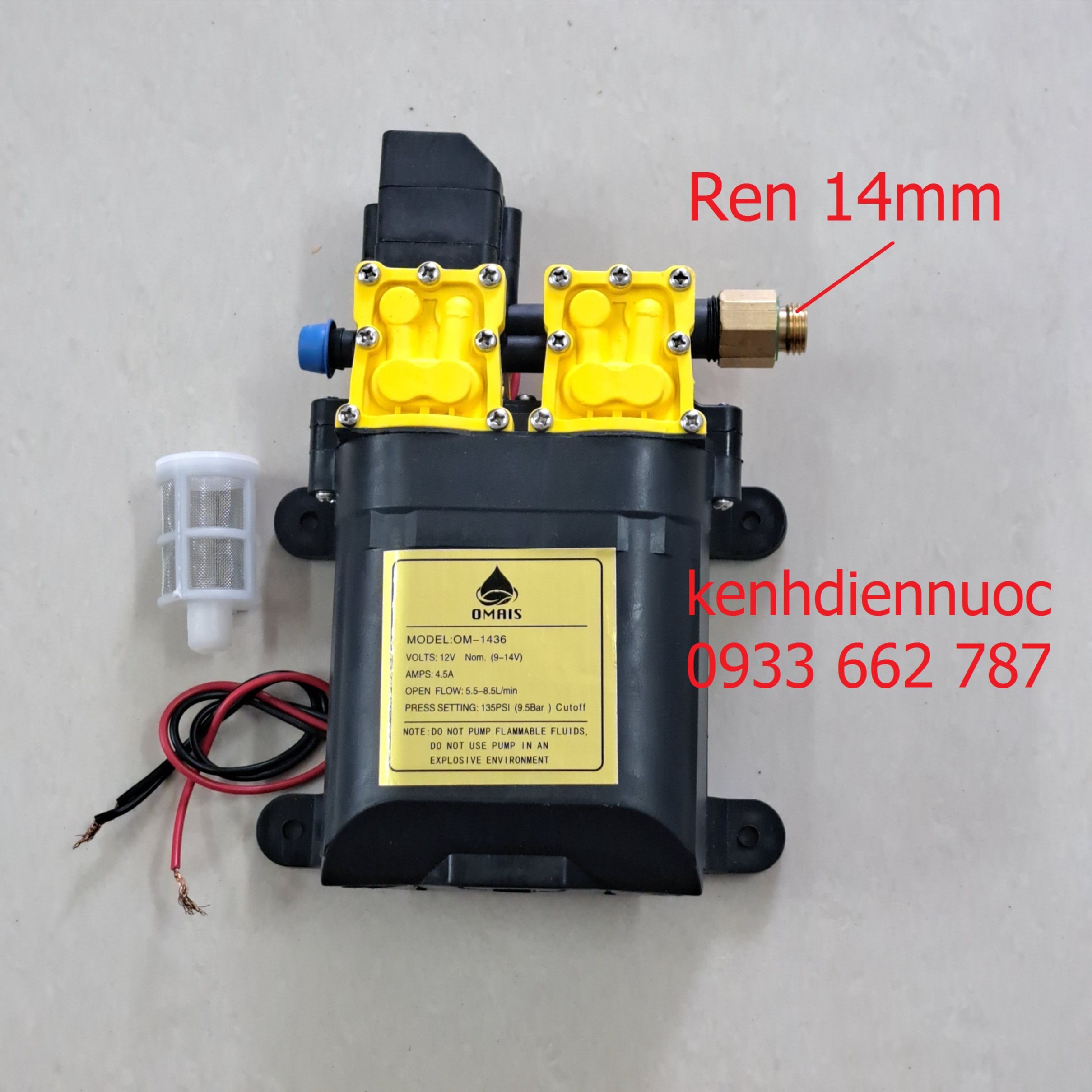 Máy bơm đôi/ bơm kép 12V dùng phun thuốc, tưới cây