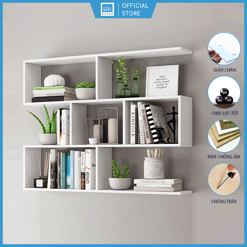 Kệ Sách Gỗ Treo Tường 4 Tầng Dài 120cm, Rộng 15cm/20cm (Nhiều màu)