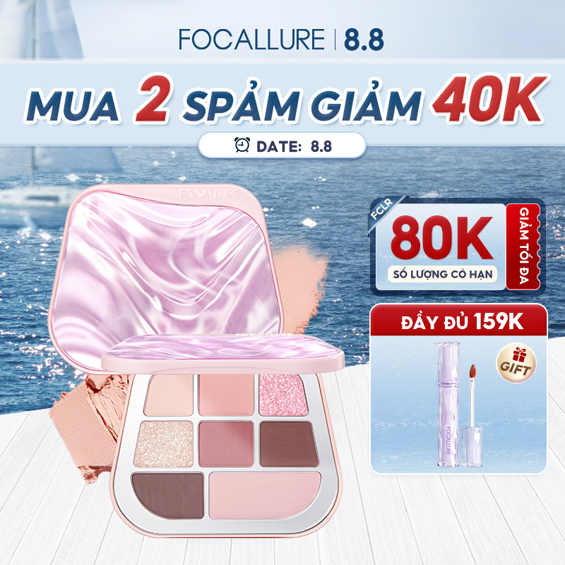 Bảng Phấn Mắt FOCALLURE 9.6g Sắc Tố Cao Lâu Trôi Chống Thấm Nước Dưỡng Ẩm Không Nhòe
