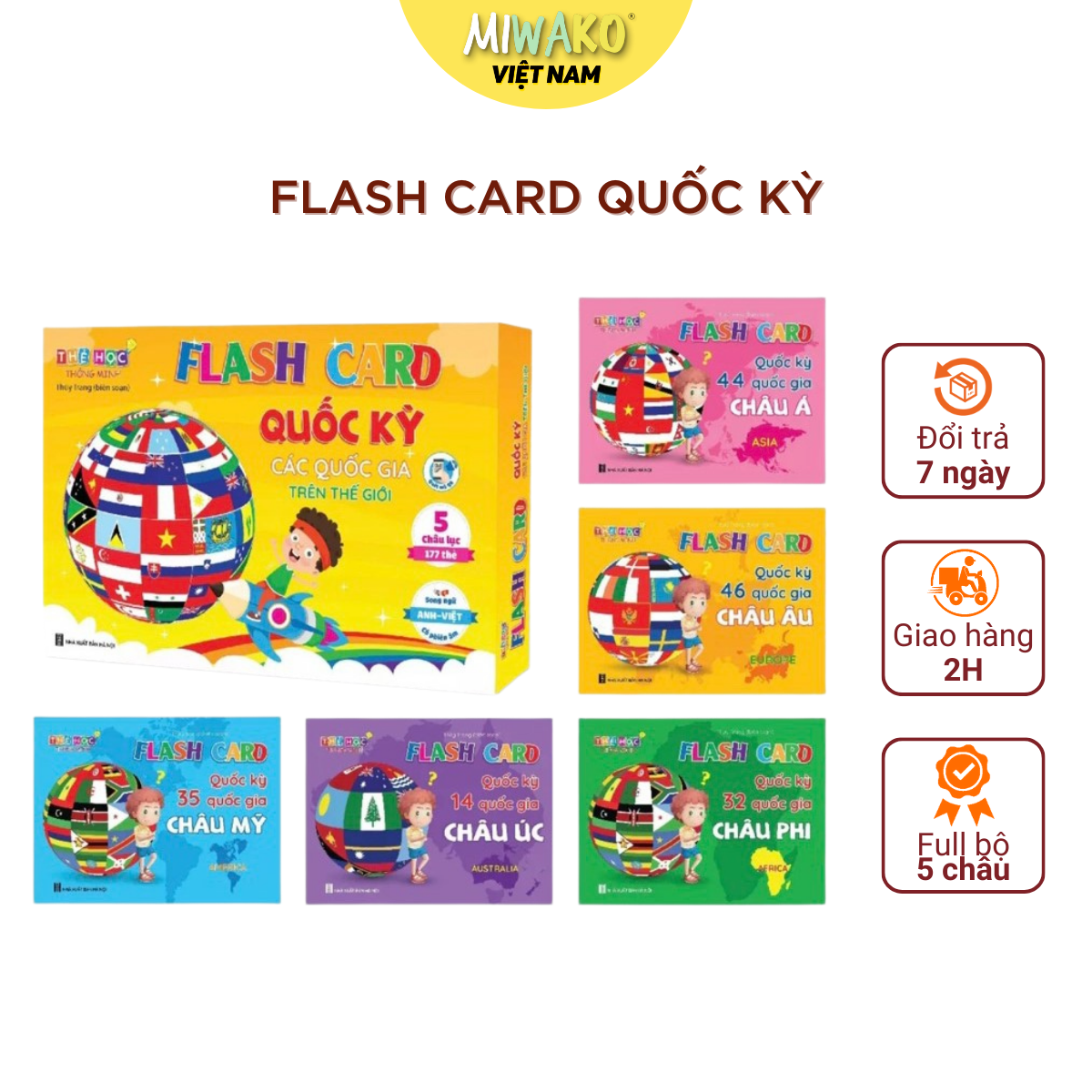 Bộ Thẻ Flash Card Cờ Các Nước Song Ngữ, Thẻ Quốc Kì Của 175 Quốc Gia Giúp Bé Phát Triển Trí Não Tăng Khả Năng Ghi Nhớ