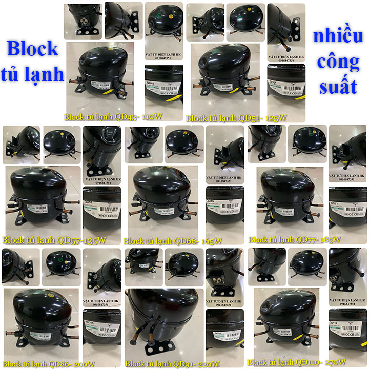 Block tủ lạnh - Lốc tủ các công suất - Lock TL